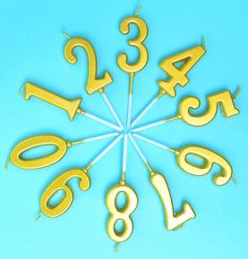 Gold PVC Number Candle