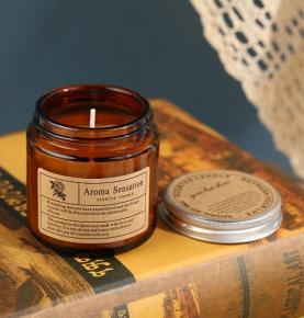 Dark Brown Glass Scented Candle