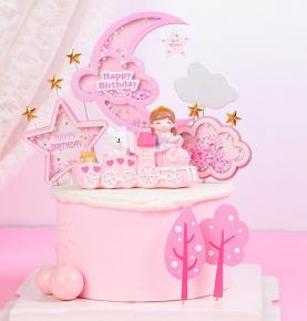 Creative moon and star cake topper