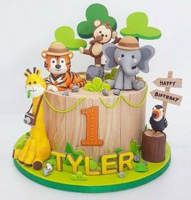 Jungle animal cake topper