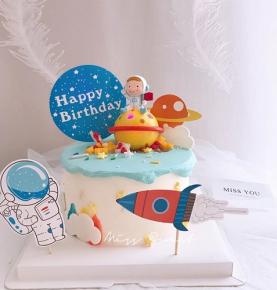 Aerospace theme cake topper