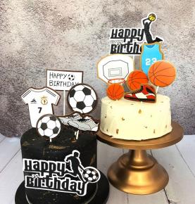 Football and Basketball Cake Topper