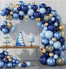 Dark Blue Macaron Latex Balloon Chain Set